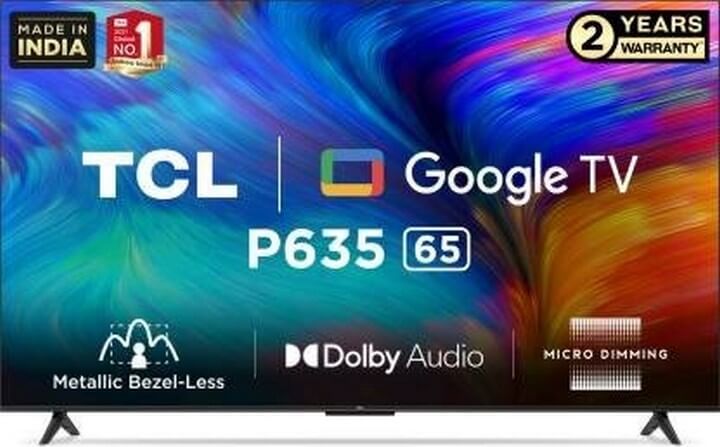 TCL P635 164 cm (65 inch) Ultra HD (4K) LED Smart Google TV with 2 years warranty (65P635)